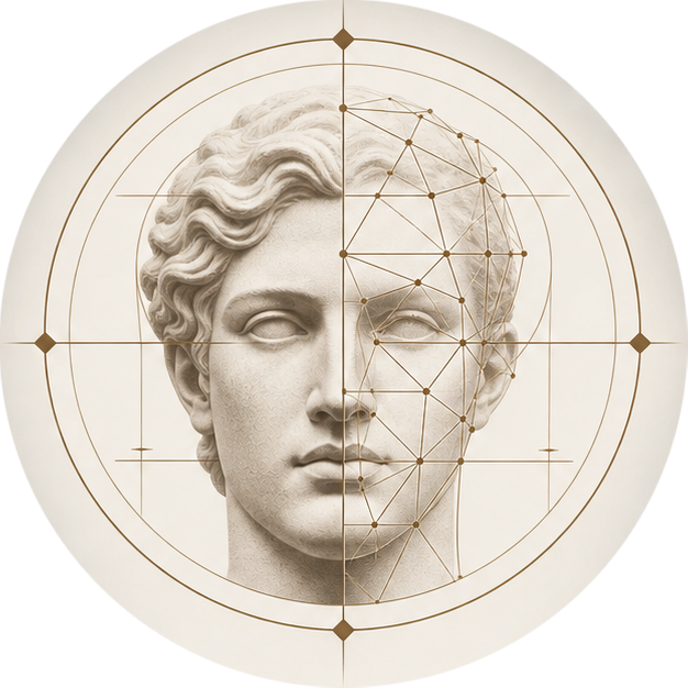 Representação artística de proporções e geometria facial